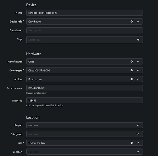 device to netbox